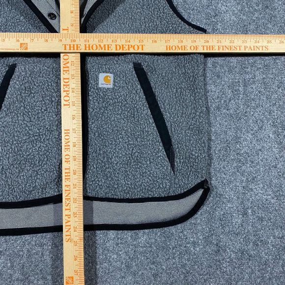 Carhartt Sherpa Fleece Snap Front Vest Womens Small S Relaxed Fit Gray Black NWT - Picture 15 of 16